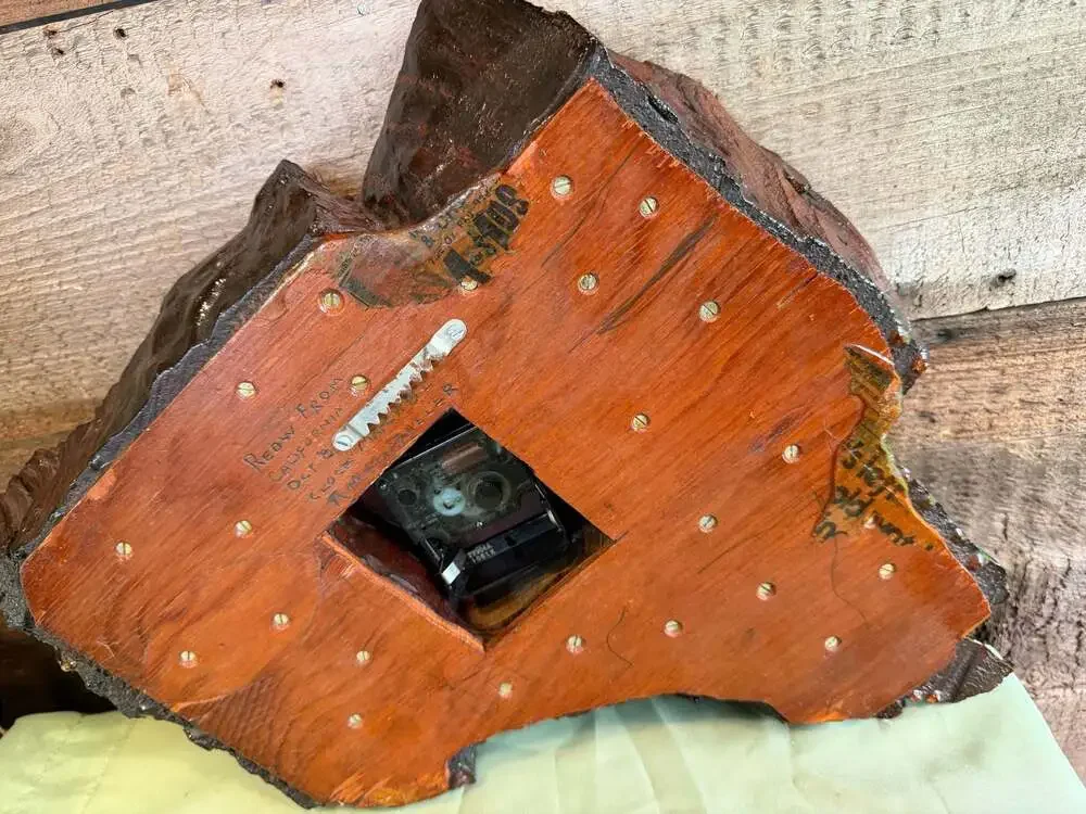 Handcrafted California Redwood Burl Live Edge Wall Clock